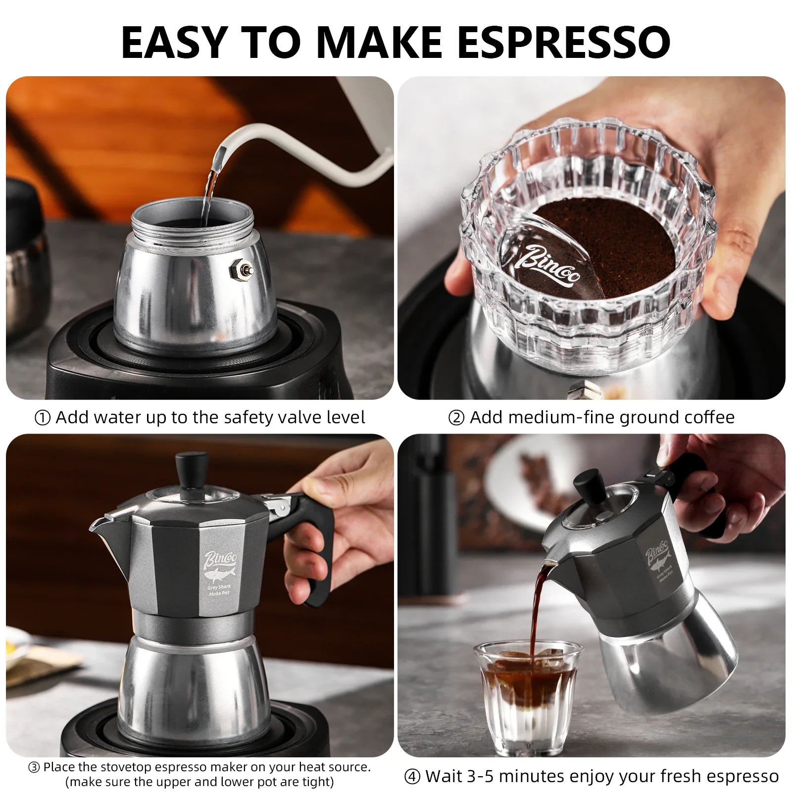 Кофеварка Bincoo Moka Pot на 2 – обзор и цена Coffee Vending Equipment